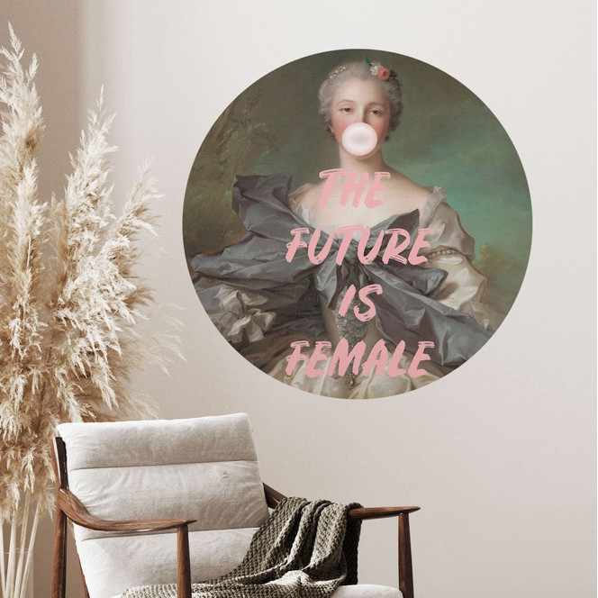 Wandtattoo Die Zukunft ist weiblich - Grace Digital Art - Rund