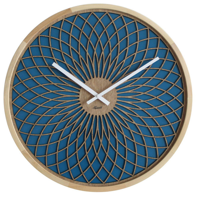 Wanduhr "Hermle" Quarz rund blau