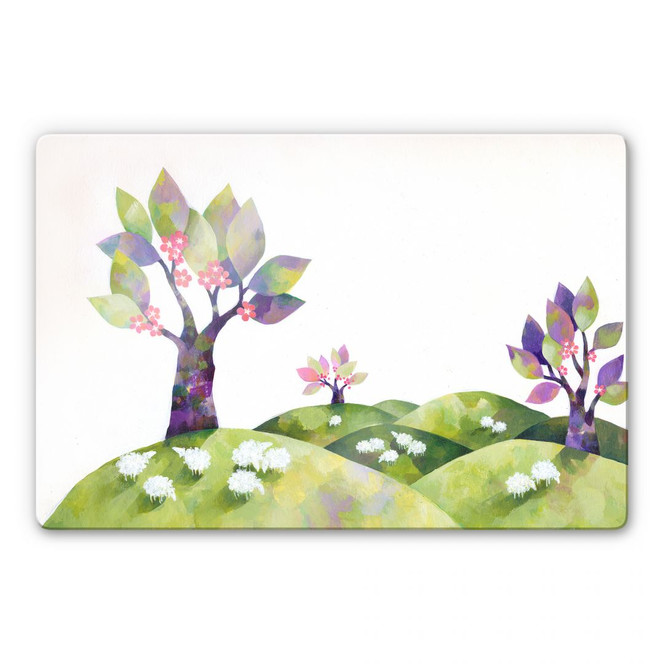 Glasbild Blanz - Die Schafswiese