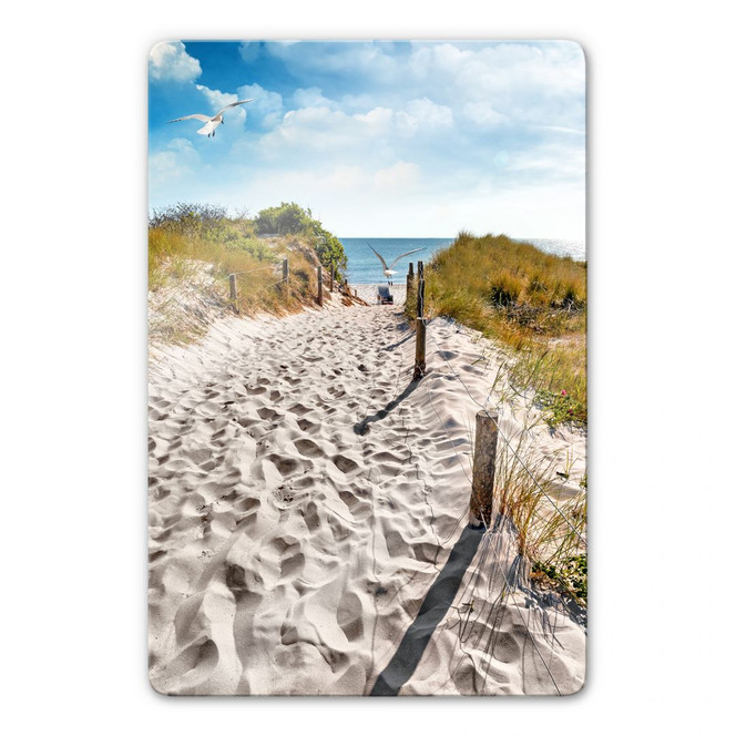 Glasbild Way to the Beach