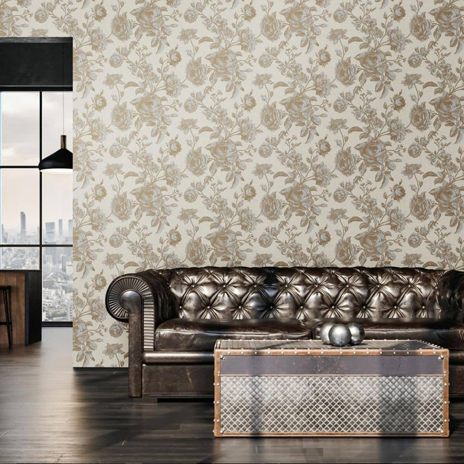 Livingwalls Rosentapete My Home My Spa Vliestapete Romantic Home gold, hellbeige