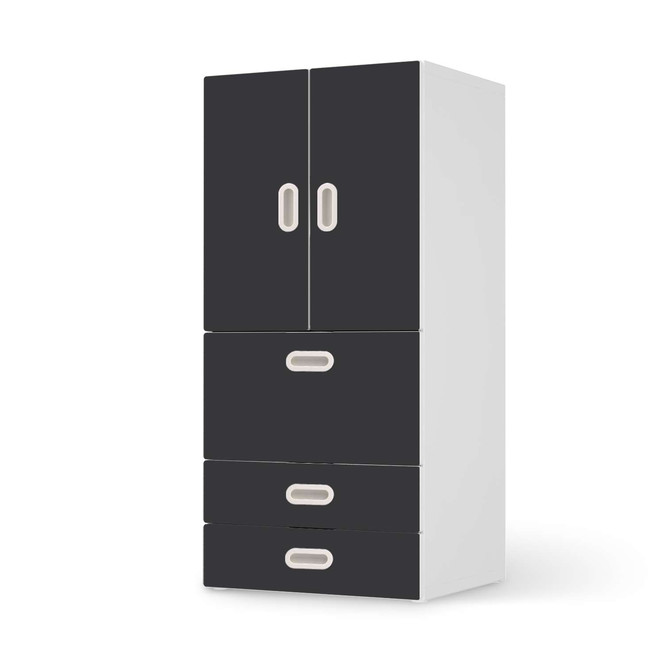 Möbelfolie IKEA Stuva / Fritids - 3 Schubladen und 2 kleinen Türen - Grau Dark- Bild 1