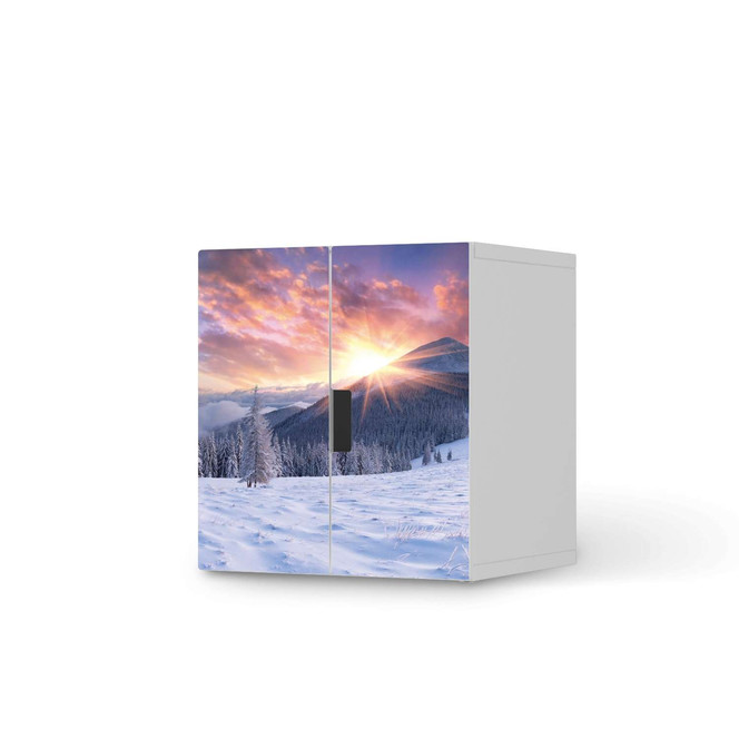 Möbelfolie IKEA Stuva / Malad Schrank - 2 kleine Türen - Zauberhafte Winterlandschaft- Bild 1
