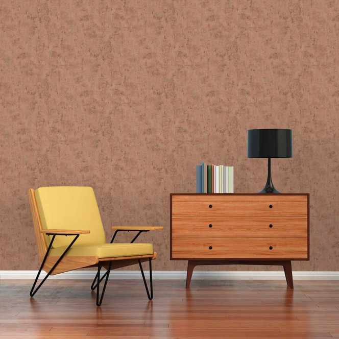 Vliestapete in Bast-Optik Rosa Gold - Metallic-Tapete struktutiert - Strukturtapete