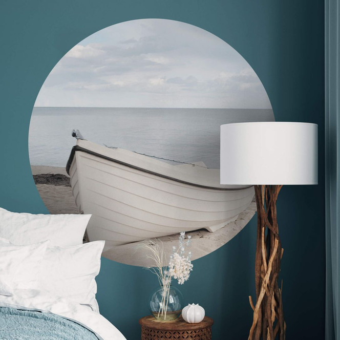 Wandtattoo Boot am Strand - Rund