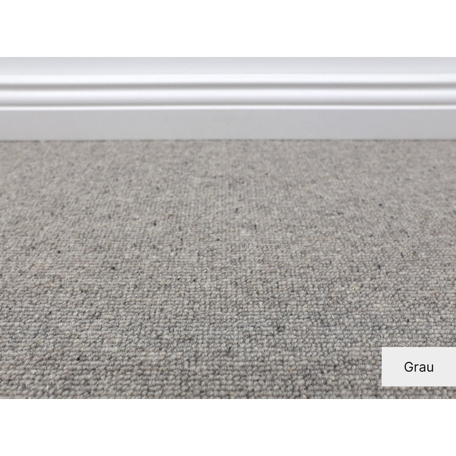 Auckland Schlingen Teppichboden Meterware in Grau