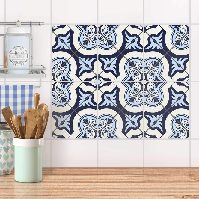 Fliesenaufkleber Set rechteckig - Azulejo Cross