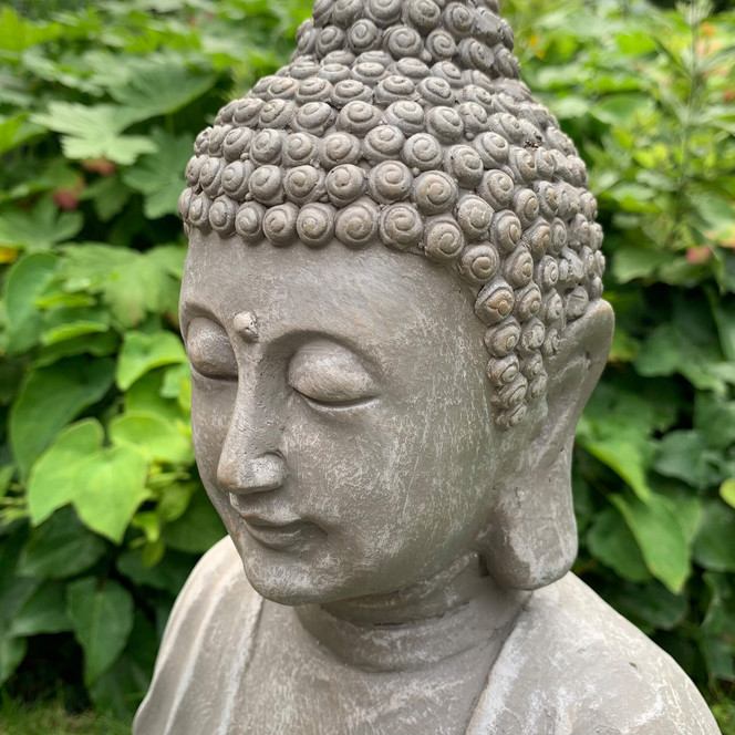 Gartendeko Nepal Buddha Kunststein Beton Grau - 29 x 21 x 45 cm