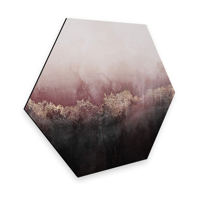 Hexagon - Alu-Dibond Fredriksson - Rosa Himmel