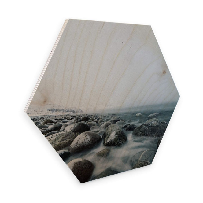 Hexagon - Holz Birke-Furnier - Gezeiten