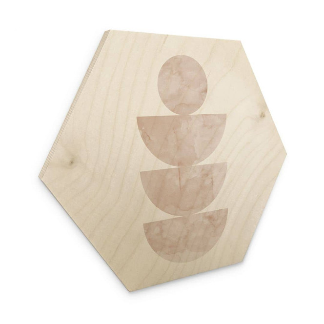 Hexagon Holzbild Geometrisches Gleichgewicht - Abstrakte Komposition - Costa