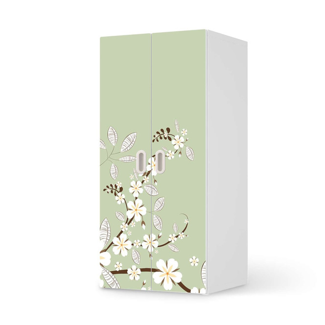 Möbelfolie IKEA Stuva / Fritids Schrank - 2 grosse Türen - White Blossoms- Bild 1