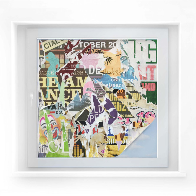 Sichtschutzfolie Abgerissene Poster 2 - quadratisch