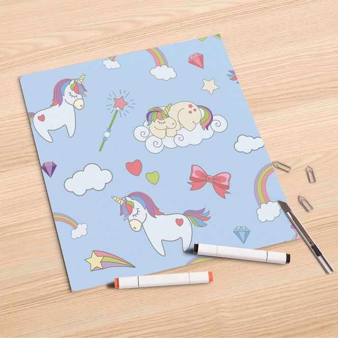 Folienbogen (30x30cm) - Rainbow Unicorn- Bild 1
