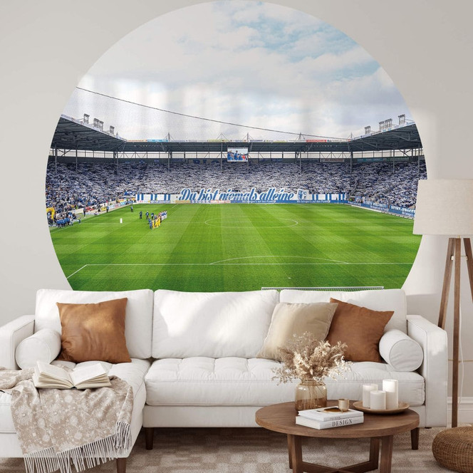 Fototapete 1. FC Magdeburg - Stadion Choreo - Rund - Selbstklebend/Vlies