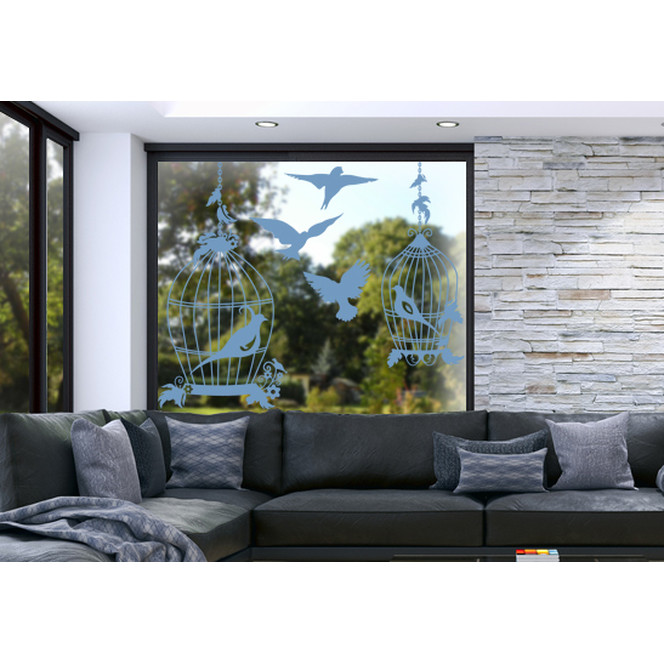 Glasdekor Vogel Voliere - Bild 1