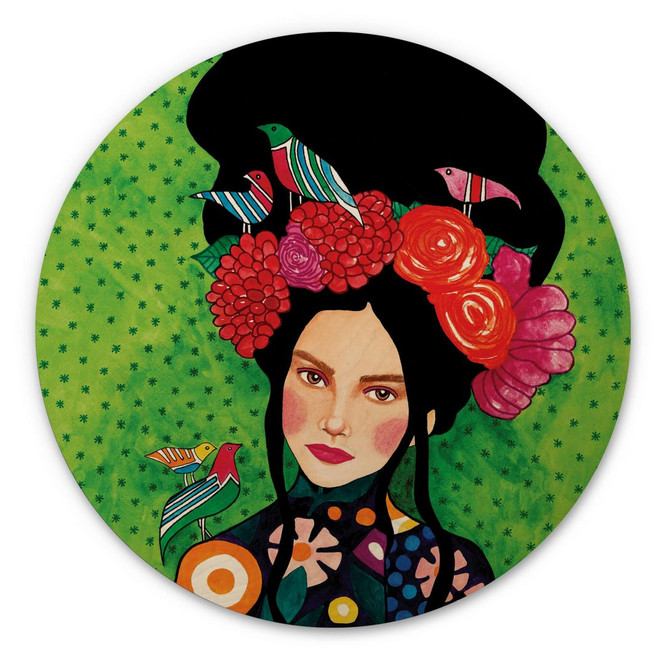 Holzbild Ein gut gehütetes Geheimnis - Rund - Hülya