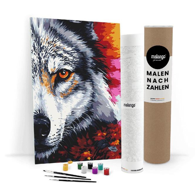 Malen nach Zahlen Leinwandbild - Wolf Wynona