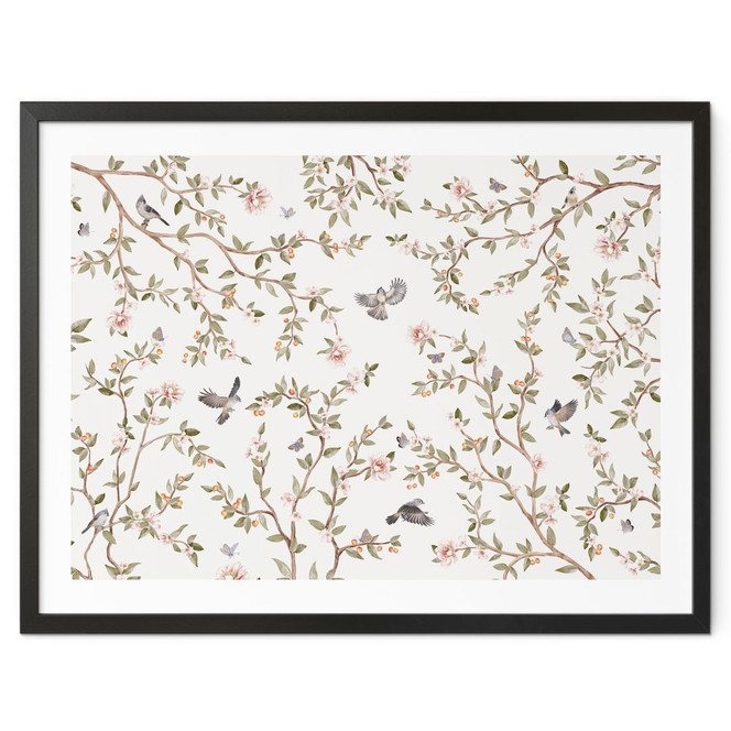 Poster Rosenstrauch mit Vögeln - Kikki Belle