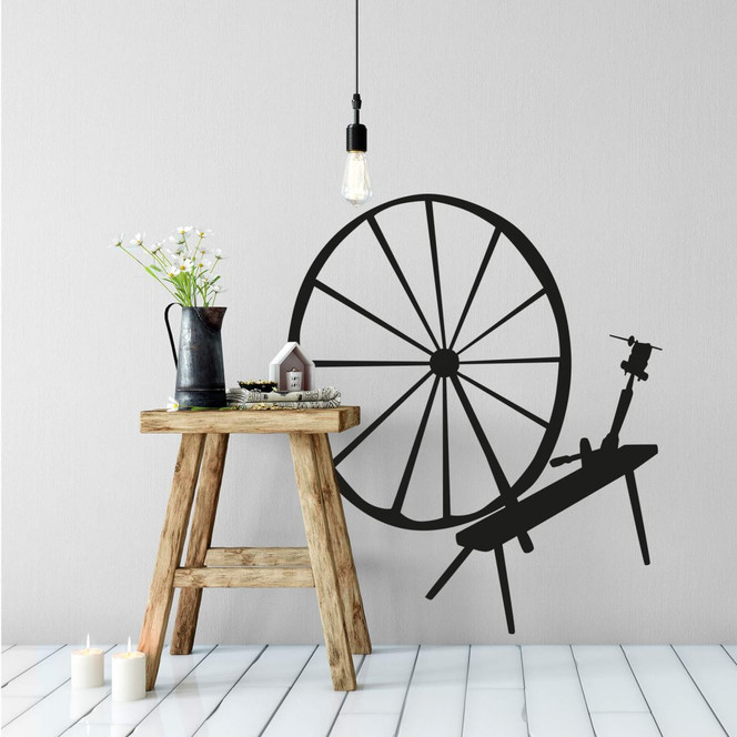 Wandtattoo Spinnrad