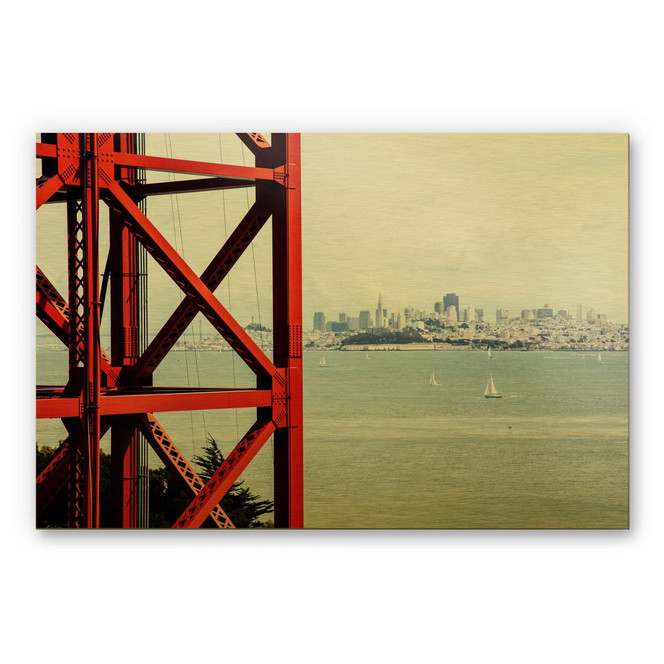 Alu-Dibond-Goldeffekt - Vor den Toren von San Francisco