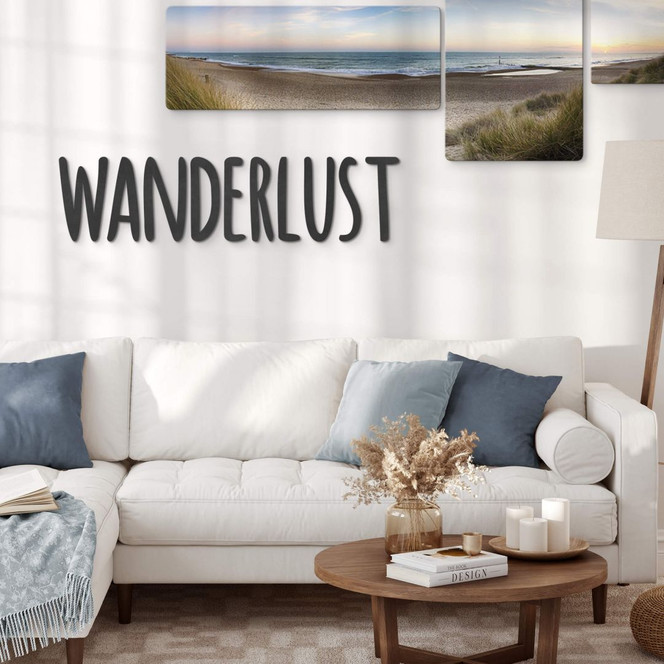 3D MDF Schriftzug Wanderlust
