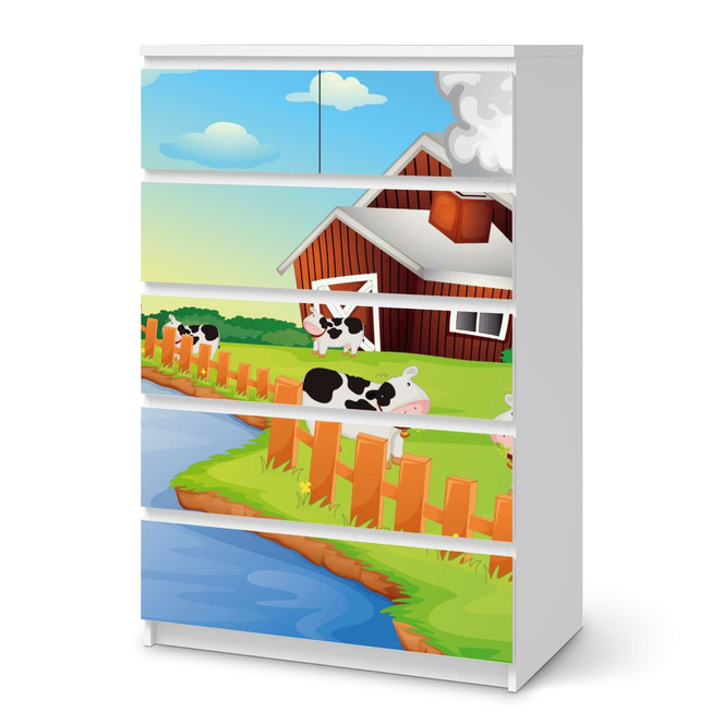 Möbel Klebefolie IKEA Malm Kommode 6 Schubladen (hoch) - Cowfarm 2- Bild 1