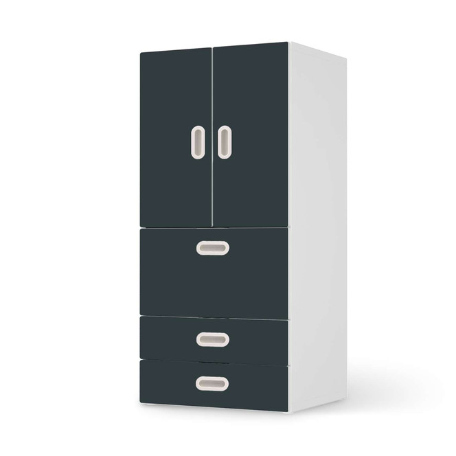 Möbelfolie IKEA Stuva / Fritids - 3 Schubladen und 2 kleinen Türen - Blaugrau Dark- Bild 1