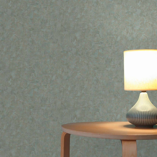 Uni Tapete Used Look - Vliestapete einfarbig von A.S. Création Grün Blau PVC-Frei 386391