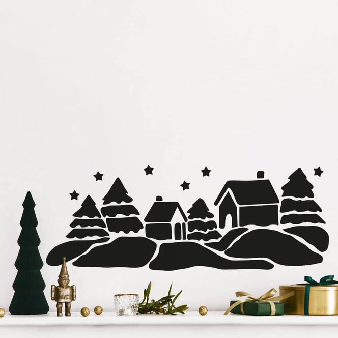 Wandtattoo Winter - Weihnachtliche Landschaft