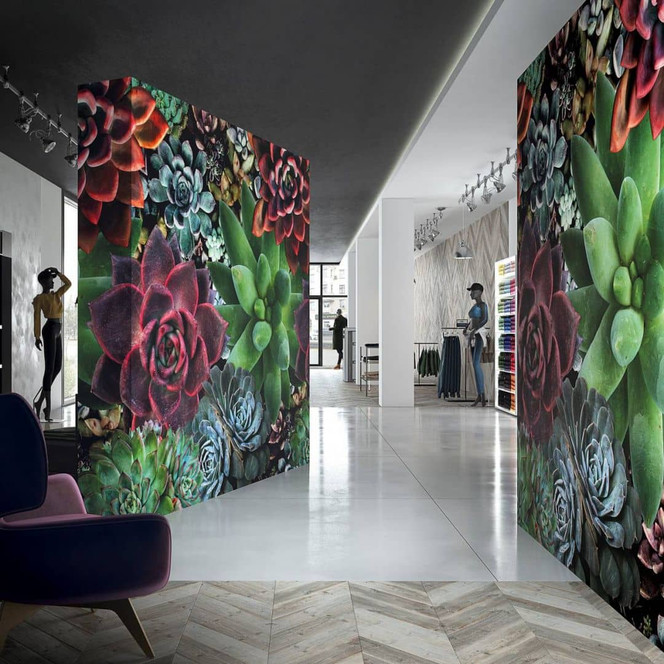 Fototapete mit grossen Blumenmotiven, Grün Floral 2.70 x 2.65 m