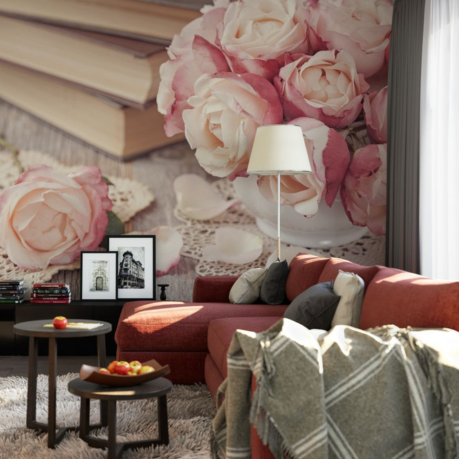 Fototapete Rosa Rosen - 384x260cm - Bild 1