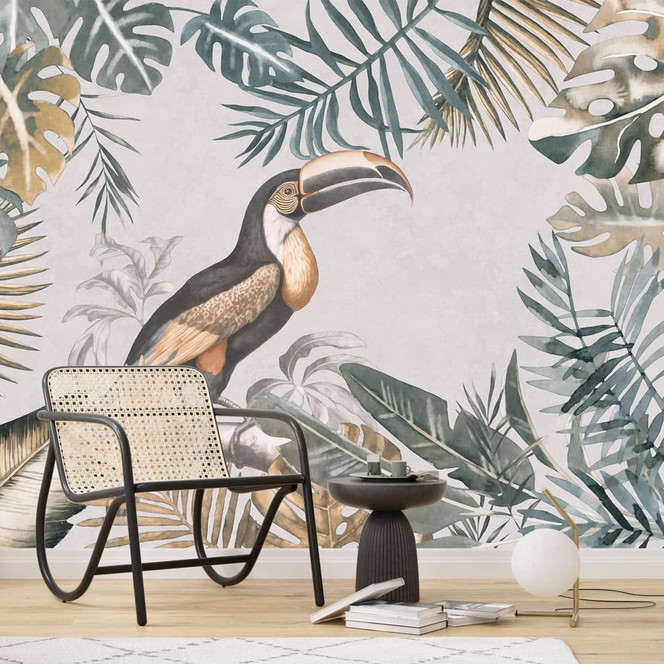 Fototapete Tropischer Wald mit Tukan - Dschungeltapete - Haase