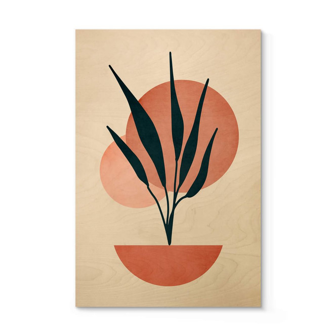 Holzbild Abstrakte Pflanze - Kubistika - Kopenhagen