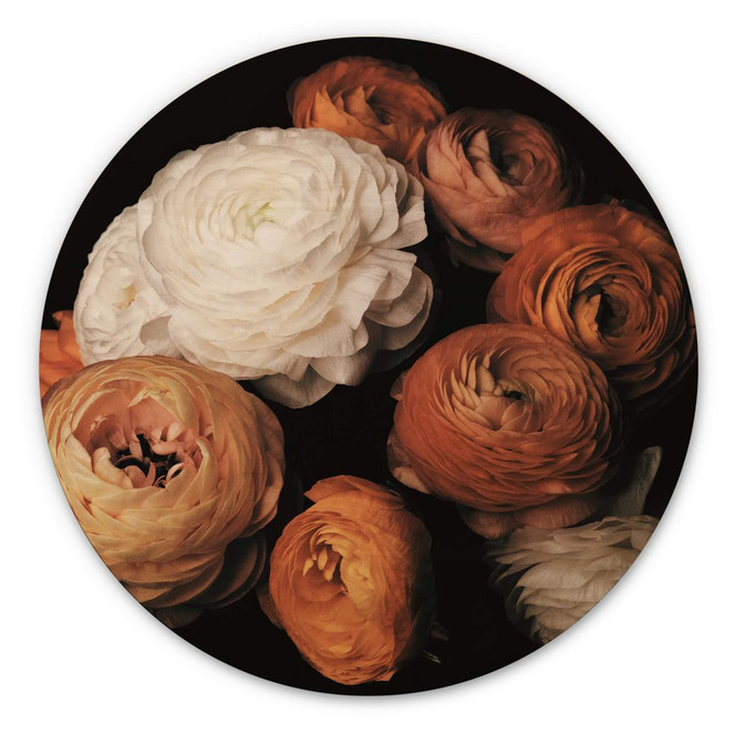 Holzbild FiguraNYC Photography - Ranunkeln Stillleben - Rund