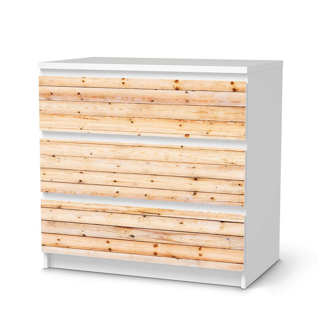 Klebefolie IKEA Malm Kommode 3 Schubladen - Bright Planks- Bild 1