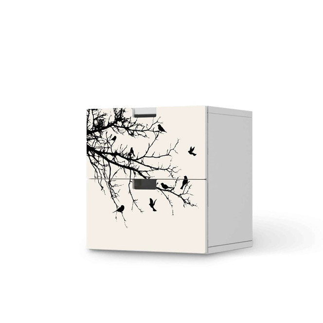 Klebefolie IKEA Stuva / Malad Kommode - 2 Schubladen - Tree and Birds 1- Bild 1