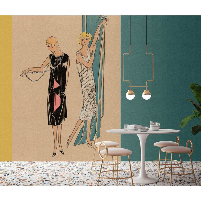 Livingwalls Fototapete Walls by Patel 3 Parisienne 2 blau, beige, gelb, schwarz - Bild 1