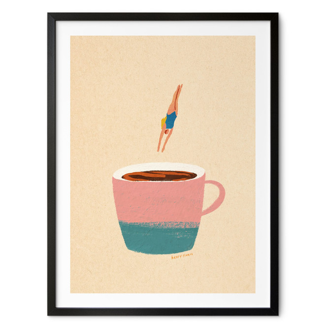 Poster Sprung in den Kaffee - Rivers
