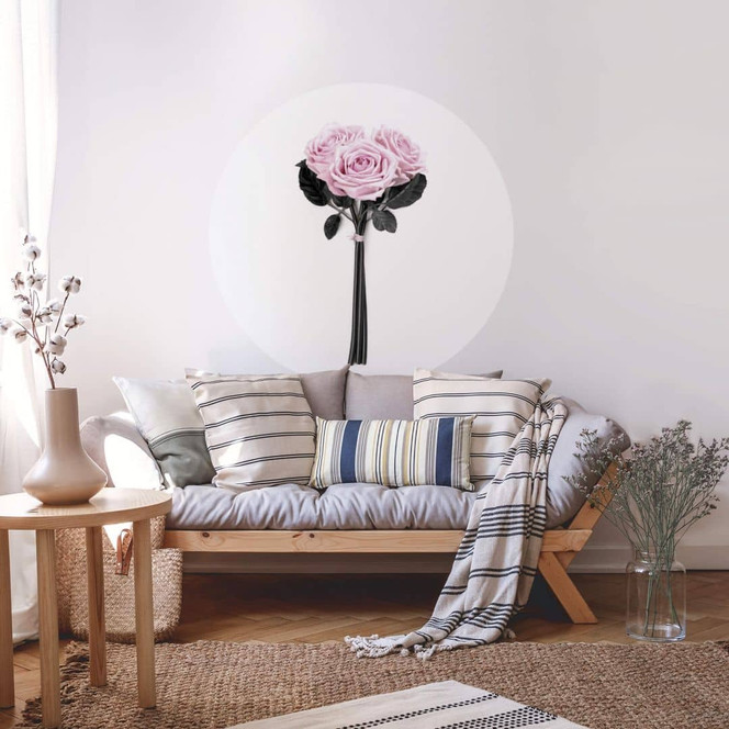 Wandtattoo Kubistika - Wildrosen - Rund