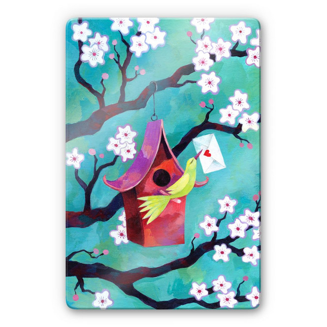 Glasbild Blanz - Vogelhäuschen