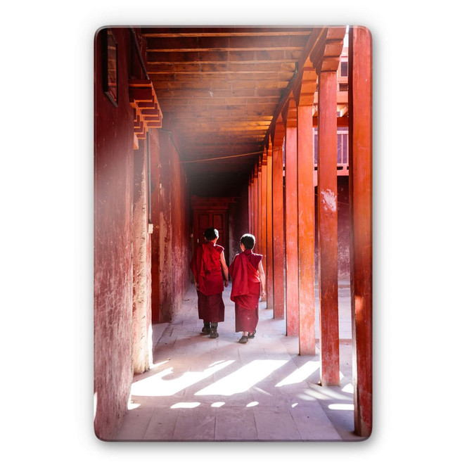 Glasbild Colombo - Mönche in Nepal