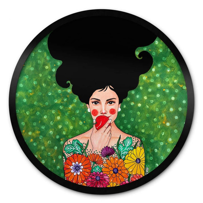 Poster Hülya - Der rote Apfel - Rund