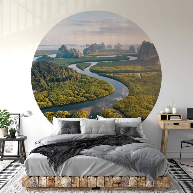 Fototapete Colombo - Idyllische Sicht - Rund - Selbstklebend/Vlies