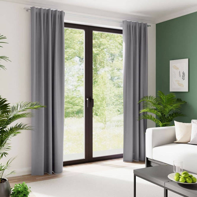 Homing Vorhang mit verdeckten Schlaufen RE-Allen kiesel - 2.45 x 1.4m - Bild 1