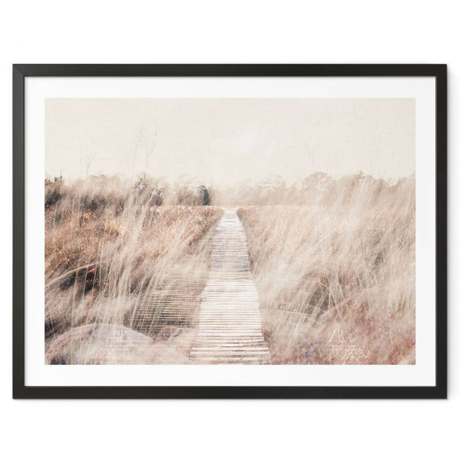 Poster Verträumte Landschaft mit Holzsteg - Imaginative