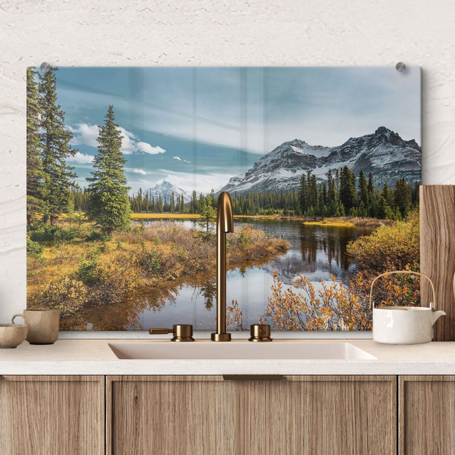 Spritzschutz Berg-Idylle am zauberhaften Kiefernwald