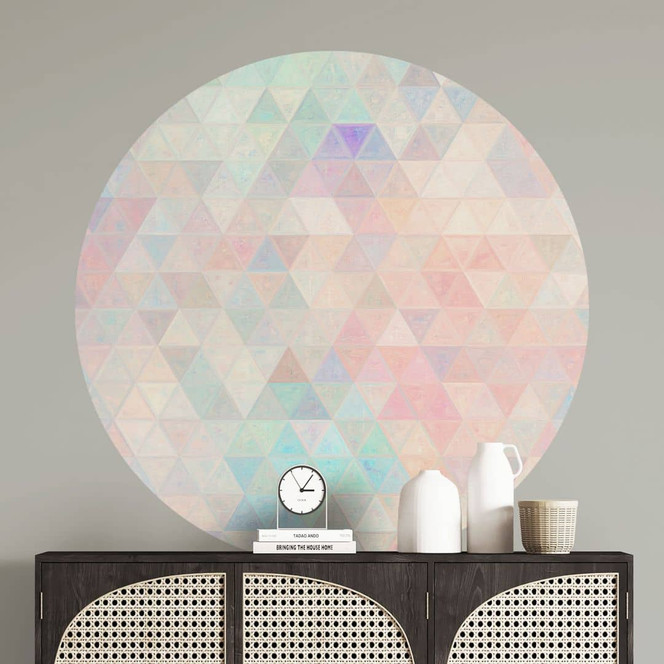 Wandtattoo Bunte Mosaik-Dreiecke - Jaszke - Rund