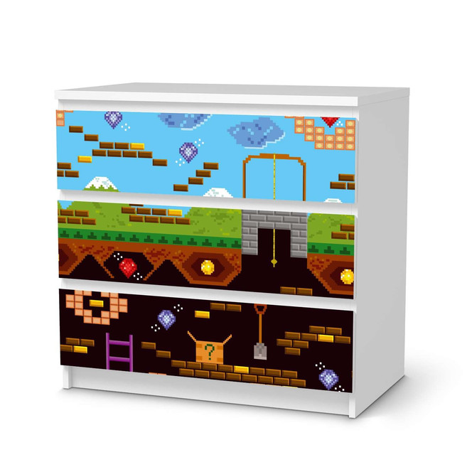 Klebefolie IKEA Malm Kommode 3 Schubladen - Pixelmania- Bild 1