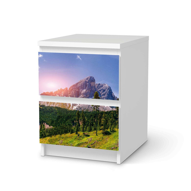 Möbelfolie IKEA Malm Kommode 2 Schubladen - Alpenblick- Bild 1